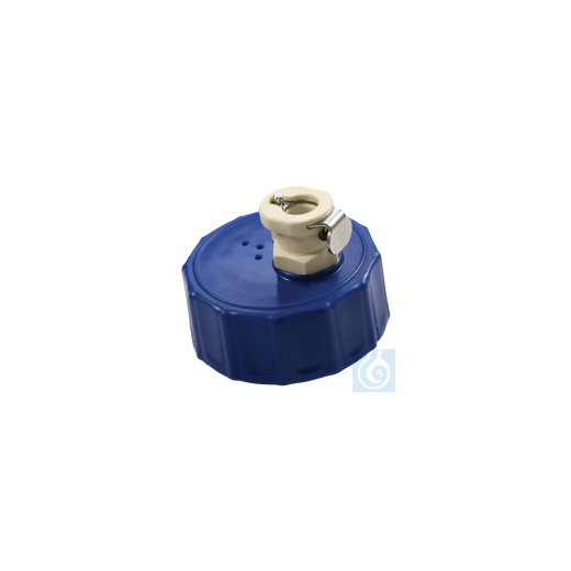 neoLab® screw cap GL45 made of HDPE with quick coupling without shutoff