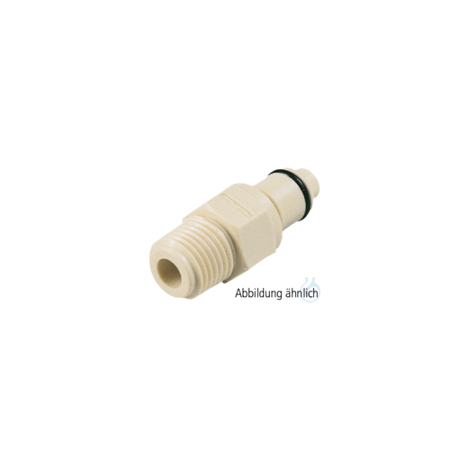 neoLab® Quick coupling, 1/8, male, shut-off, thread 1/8 NPT