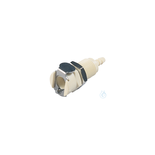 neoLab® quick coupling with shut-off, PP, 1/8 male part hose olive 3.2