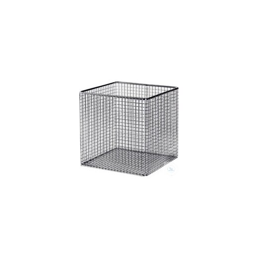 Wire basket of welded wire mesh w 8 mm, d 1 mm for test tubes etc. with white