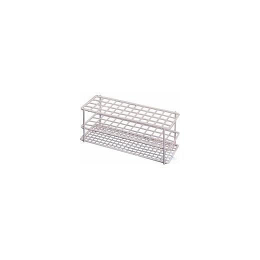 Test-tube rack with white plastic coating, short-time use up to 150°C