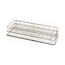 Test tube rack made of stainless steel, electrochemically...