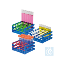 neoRack® tube rack interlocking blue/red, PP, 4 x 4 Gef