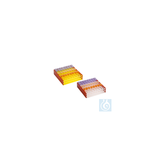 neoRack® Reaktionsgefäßgestell zusammensteckbar rot/gelb, PP, 8 x 8 Gef