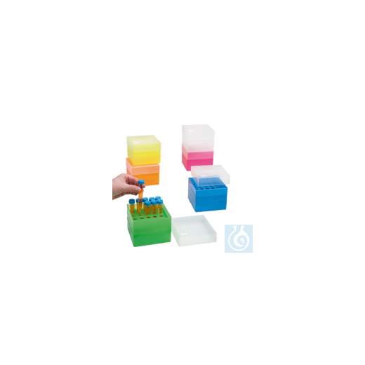 neoLabLine® storage box for 50 ml tubes, 3 x 3 places, yellow