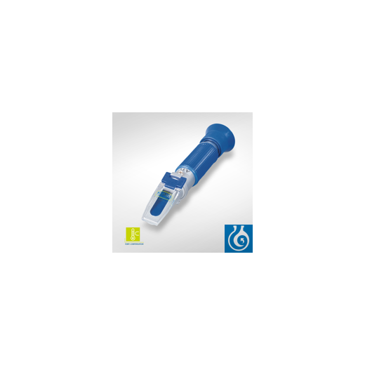 Handrefraktometer mit Temperaturkompensation. Messbereich: 0-3