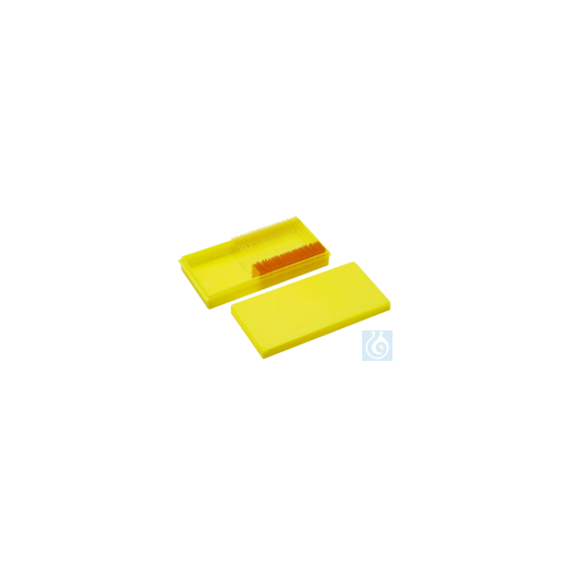 neoLabLine® PC slide box, yellow, for freezing, for 50 slides