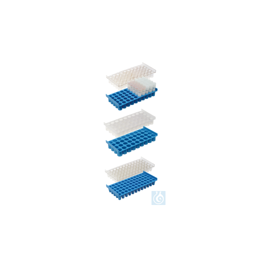 neoLab® LaboBox-System: Gestell für Fläschchen bis 15 mm, 4 x 9 Plätze, blau