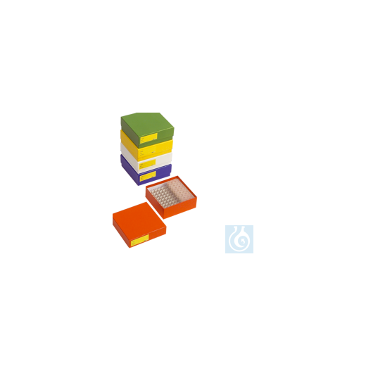 neoLabLine® Kryobox beschichtet aus Karton, gelb, 136x136x50mm