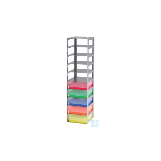 neoLab® Chest rack f. 75 box, 10 compartments, 141 x 141 x 806 mm