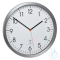 neoLab® Wall clock with quartz movement, 30 cm Ø, brushed aluminum