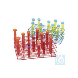 neoLab® Wire rack for tubes 16 mm, 108 places, red