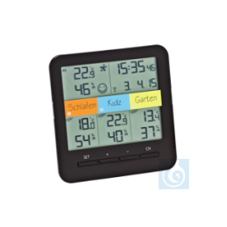 neoLab® radio thermo-/hygrometer with 3 wireless...