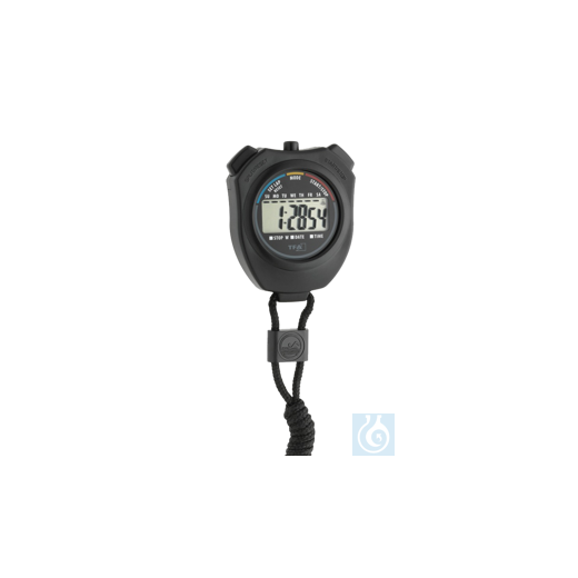 neoLab® stopwatch with lanyard: 1/100 sec, time, date display