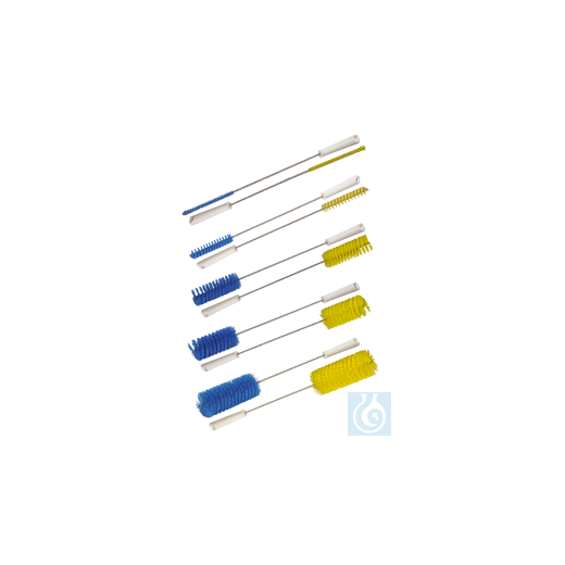neoLab® Bottle brush PP, 130 x 10 mm ø, hard bristles, blue