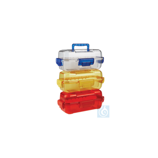 neoLab® Sicherheits-Transportbox aus PC, transparent/blau