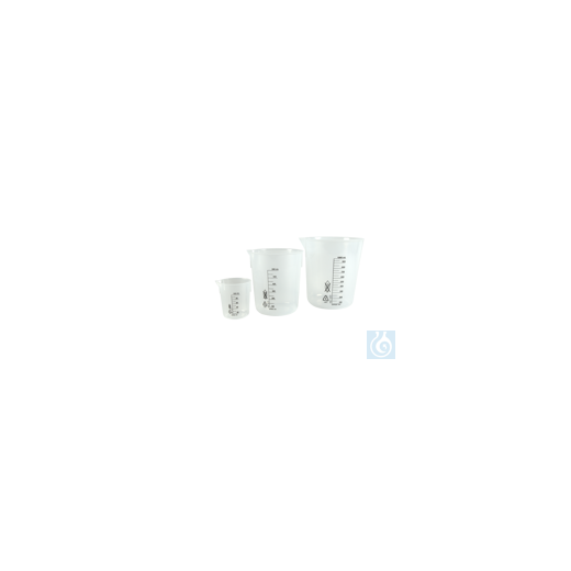Moonlab® plastic cup w. spout o. handle, 5000 ml, graduated, natural, PP