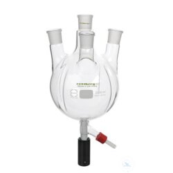 4-neck flask, 500 ml, with 4 baffles, MH NS 29, SH 2x NS...