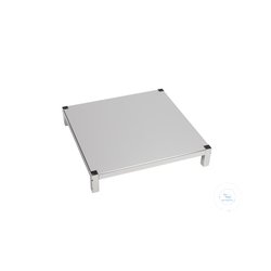 Shelf, stainless steel, 550 x 550 mm with 4 holders