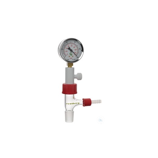 Ventilation valve for desiccators, with vacuum manometer