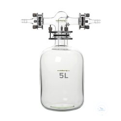 Woulffs bottle, 15000 ml, KF DN 50, sideways 2x KF DN 25...