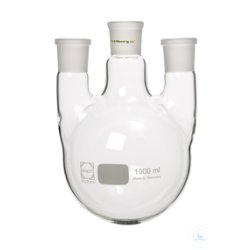 3-neck flask, 1000 ml, MH NS 29/32, 2x SH NS 14.5/23...