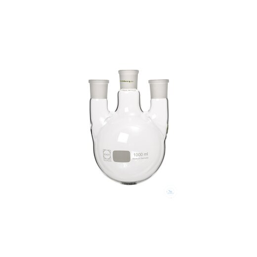 3-neck flask, 2000 ml, MH NS 29/32, 2x SH NS 14.5/23 (straight)