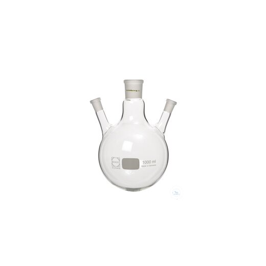 3-neck flask, 100 ml, MH NS 14.5/23, 2x SH NS 14.5/23 (oblique 20°)