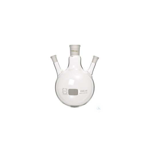 3-neck flask, 1000 ml, MH NS 29/32, 2x SH NS 29/32 (inclined 20°)