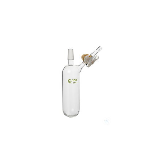 Schlenk tube, 250 ml, core NS 29/32, lateral glass stopcock 2.5 mm and olive 9 mm