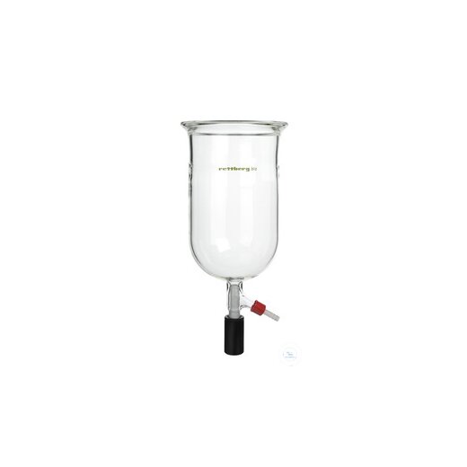 Reaction vessel, 250 ml, DN 60, with groove, cylindrical, bottom outlet valve