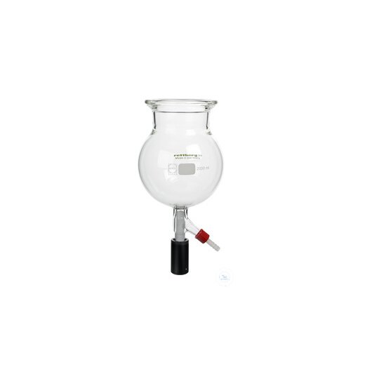 Reaction vessel, 4000 ml, DN 100, with groove, spherical, bottom drain valve