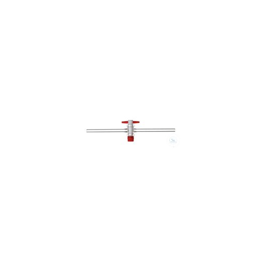One-way connecting cock, PTFE plug NS 18.8/6.0 mm bore