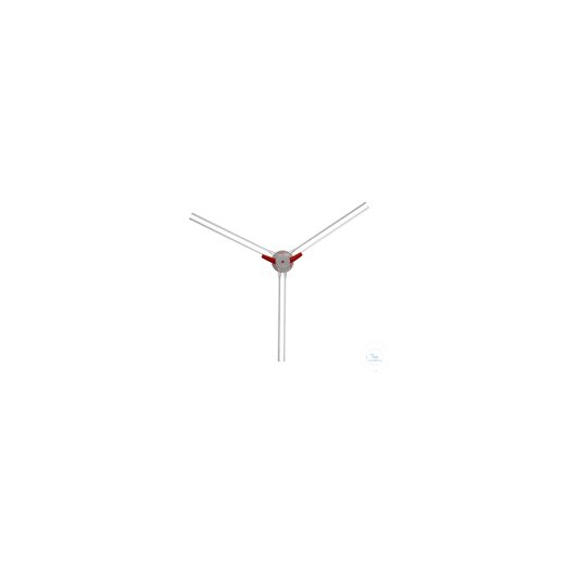 Dreiweghahn/Czako, Winkelbohr. 120°, PTFE-Küken NS 14,5/2,5 mm Bohrung