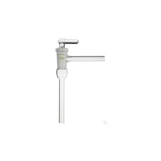 High-vacuum stopcock/corner form, hollow glass plug NS 18.8/4.0 mm bore,