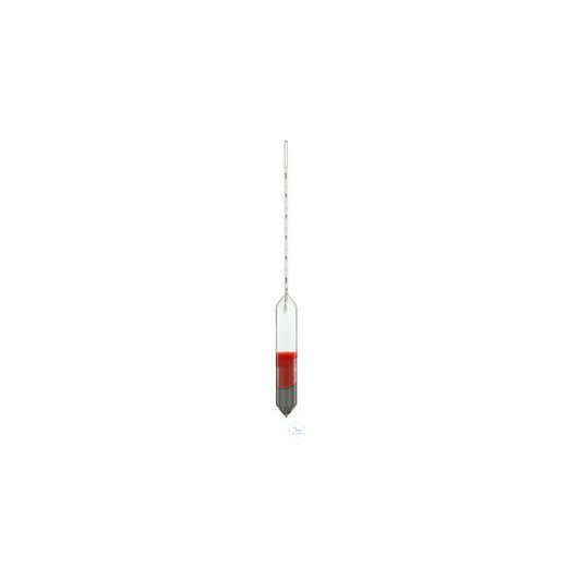 Precision hydrometer, DIN 12791 L50 1.050-1.100 g/cm³ in 0.0005, L=335 mm, D