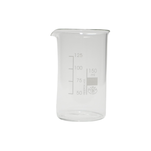 Becherglas 150 ml, hohe Form, Borosilikatglas 3.3, mit Ausguss und Skalierung, 10 Stück