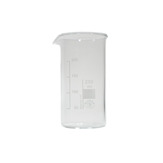 250 ml Tall Form Beaker, Borosilicate Glass 3.3, with Spout and Graduation, Pack of 10