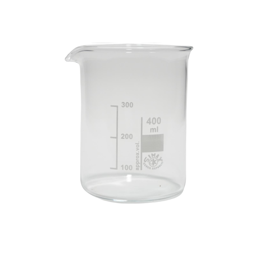 Becherglas 400 ml, niedrige Form, Borosilikatglas 3.3, mit Ausguss und Skalierung, 10 Stück