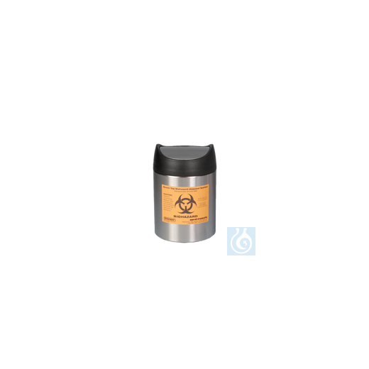neoLab® Tisch-Abfallbehälter Biohazard, 19 cm hoch, 12,7 cm oberer Ø