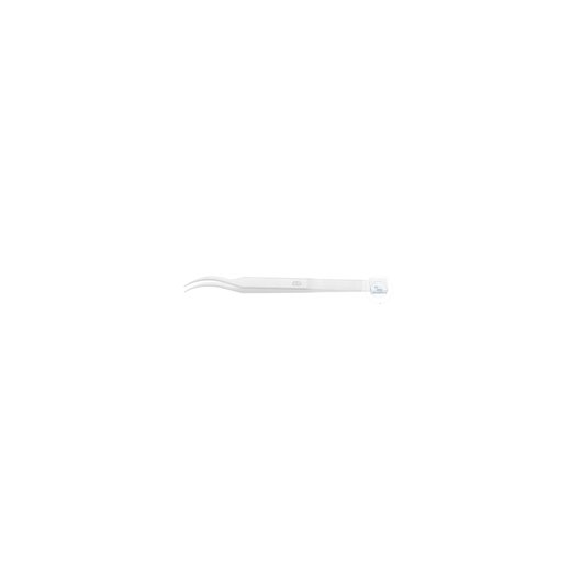 Ceramic tweezers 125mm, pointed, curved, smooth
