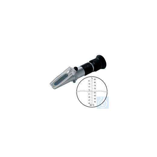 Hand refractometer for liquid sugar, jams etc, 45-82% Brix