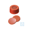 neochrom® screw cap ND9 short thread, PP red with hole, silicone white/PTFE red,