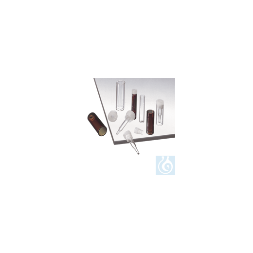 neochrom® Flachbodengläser 1 ml Braunglas, 40 x 8,2 mm, PE-Stopfen 8 mm