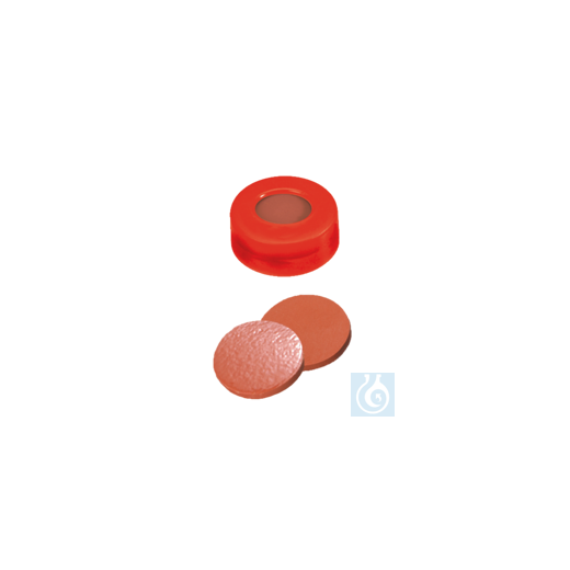 neochrom® Schnappringkappen ND11, PE rot mit Loch, Silikon weiß/PTFE rot, 100 St