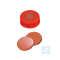 neochrom® Schnappringkappen ND11, PE rot mit Loch, Silikon weiß/PTFE rot, 100 St