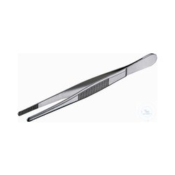 Tweezers nickel-plated, straight, blunt, 130 mm
