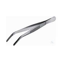 Tweezers nickel-plated, curved, blunt, 115 mm
