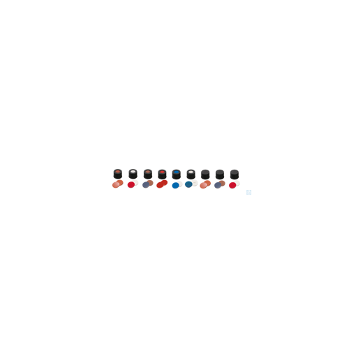 neochrom® screw caps ND13 closed, septum butyl red/PTFE grey,