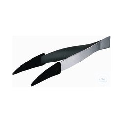 Weighing tweezers stainless, curved, 90 mm, plastic tips